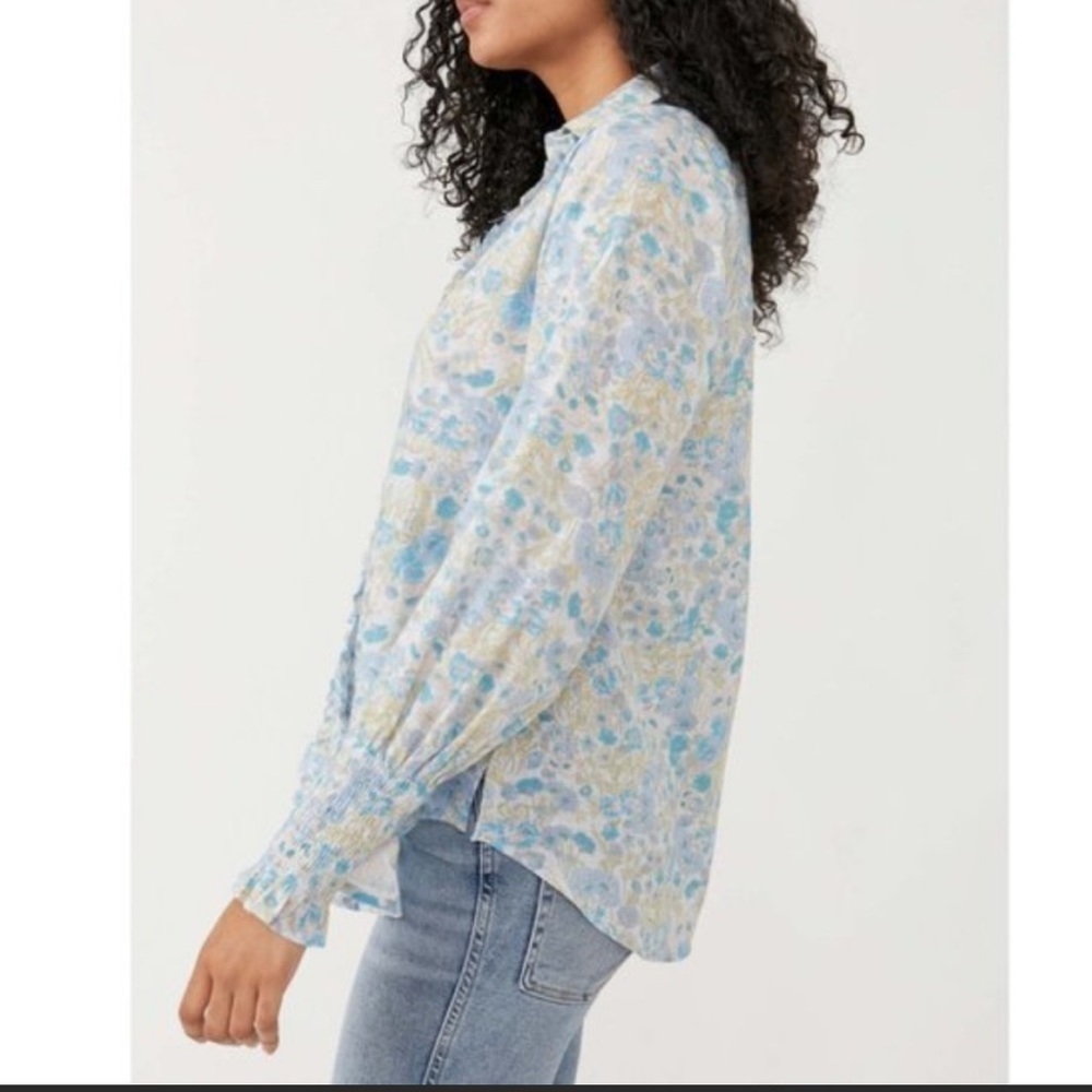 NWT: Free People Wild Gardenia Ruffle Cotton Blouse Size XS - Picture 3 of 11